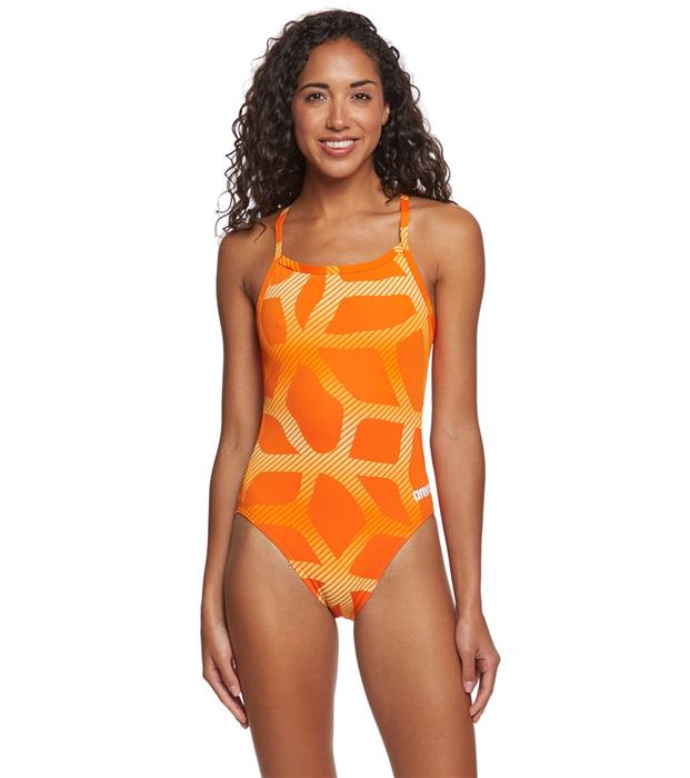 Arena Womens Spider Light Drop Back MaxLife One Piece Swimsuit 