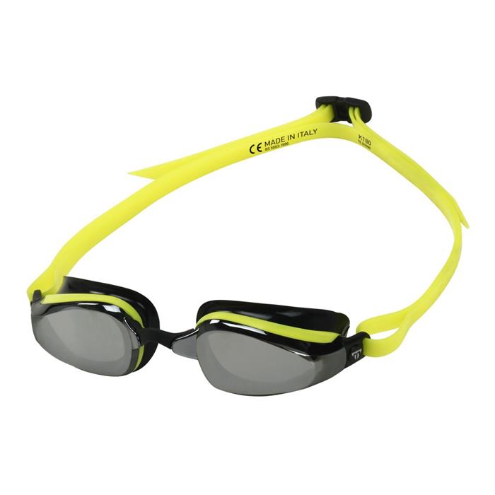 NEW Michael Phelps K180 Goggles Yellow/Black with Mirror Lens 